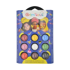 PALETTE MAQUILLAGE À L'EAU 9 COULEURS CARNAVAL