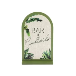 PANCARTE BOIS BAR COCKTAILS 12X19.5CM CANNAGE VERT