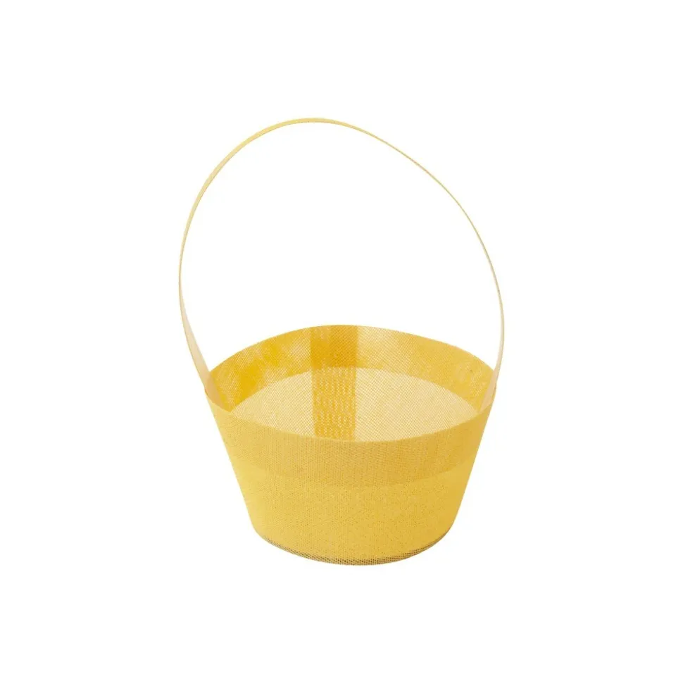 PANIER COULEUR AVEC ANSE 24X16CM JAUNE