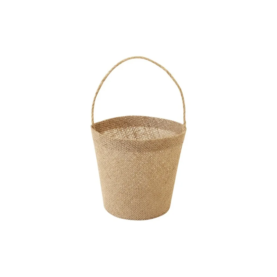PANIER JUTE ANSE CORDE 12X13CM NATURE
