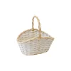 PANIER OVALE OSIER TRESSÉ 31X23X17CM NATURE BLANC
