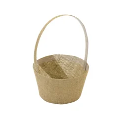 PANIER PÉTALES EFFET JUTE 23X16.5CM NATURE