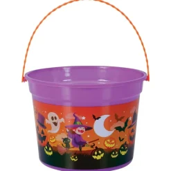 PANIER PVC CITROUILLES SORCIÈRES 18X16CM VIOLET