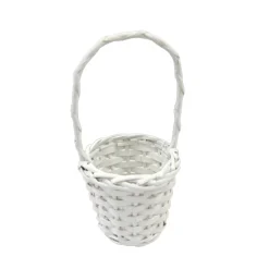 PANIER ROND SAULE 22X10CM BLANC
