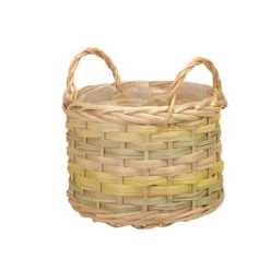 PANIER ROTIN CYLINDRIQUE POIGNÉES 22X15CM NATURE