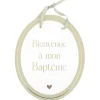 PANNEAU CARTON BIENVENUE BAPTÊME 35X43CM VERT