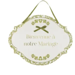 PANNEAU CARTON BIENVENUE MARIAGE BOTANIQUE 43X34CM
