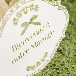 PANNEAU CARTON BIENVENUE MARIAGE BOTANIQUE 43X34CM