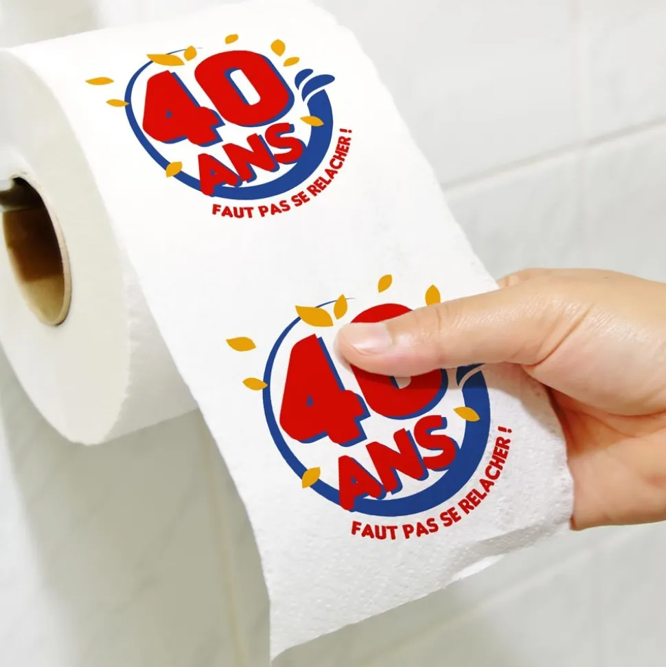 PAPIER TOILETTE WC HUMOUR 40 ANS