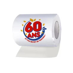 PAPIER TOILETTE WC HUMOUR 60 ANS