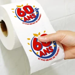 PAPIER TOILETTE WC HUMOUR 60 ANS