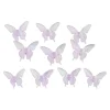 10 PAPILLONS ACRYLIQUE 4X3.5X1.3CM IRISÉ PARME