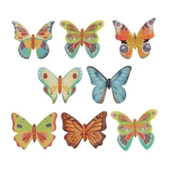 8 PAPILLONS AZYME COMESTIBLE 4.8X4.CM MULTICOLORE