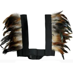 ÉPAULETTES PLUMES BRUN NOIR INDIEN ADULTE