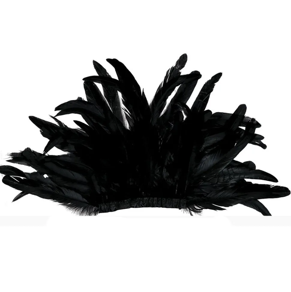 ÉPAULETTES PLUMES NOIR INDIEN ADULTE