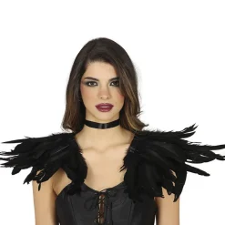 ÉPAULETTES PLUMES NOIR INDIEN ADULTE