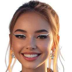 6 PAUPIÈRES PAILLETÉ STRASS BIJOUX ADHÉSIFS FEMME
