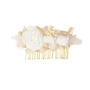 PEIGNE FLEURS SÉCHÉES GAIA ROSES BLANCHES 12X5CM