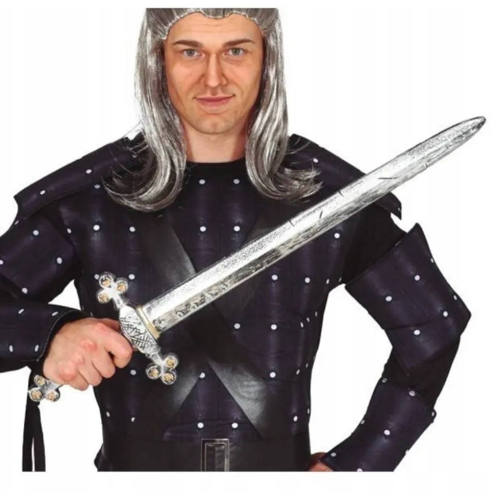 ÉPÉE PLASTIQUE CHEVALIER MÉDIÉVAL 71CM ARGENT