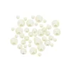 50 PERLES DÉCORATIVES 0.5-1CM BLANC NACRÉ