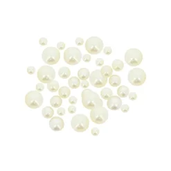 50 PERLES DÉCORATIVES 0.5-1CM BLANC NACRÉ