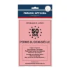 PERMIS CARTON ANNIVERSAIRE 50AINE 14.5X20.5CM ROSE