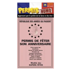 PERMIS CARTON FÊTER ANNIVERSAIRE 14.5X20.5CM ROSE