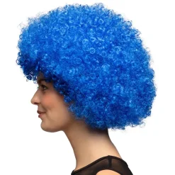 PERRUQUE AFRO GROOVE CHEVEUX BOUCLÉS BLEU ADULTE