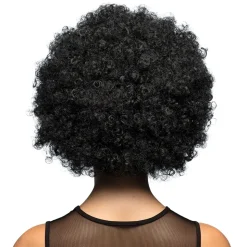PERRUQUE AFRO GROOVE CHEVEUX BOUCLÉS NOIR ADULTE