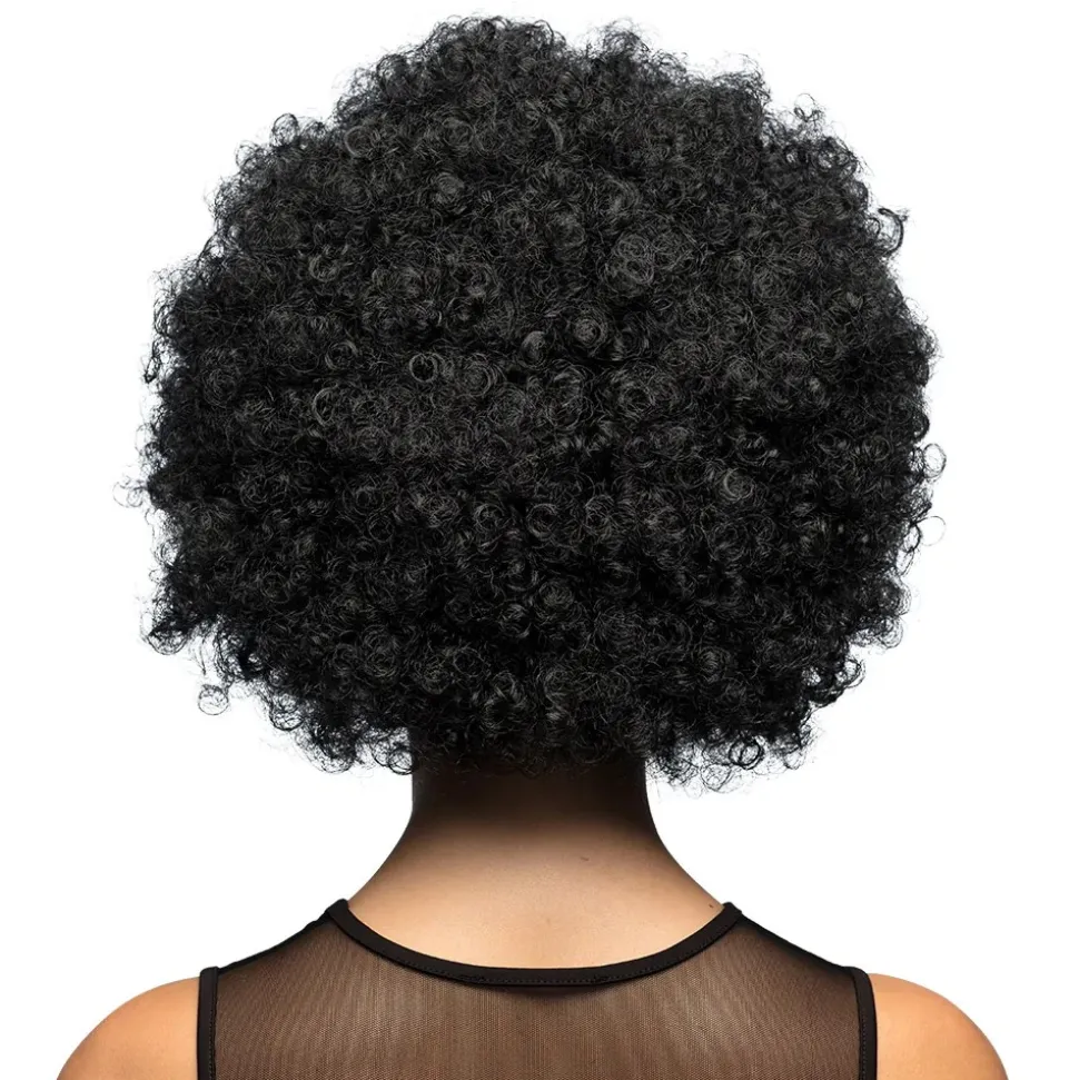 PERRUQUE AFRO GROOVE CHEVEUX BOUCLÉS NOIR ADULTE
