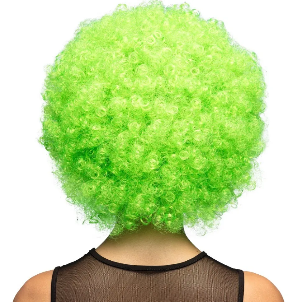 PERRUQUE AFRO GROOVE CHEVEUX BOUCLÉS VERT ADULTE