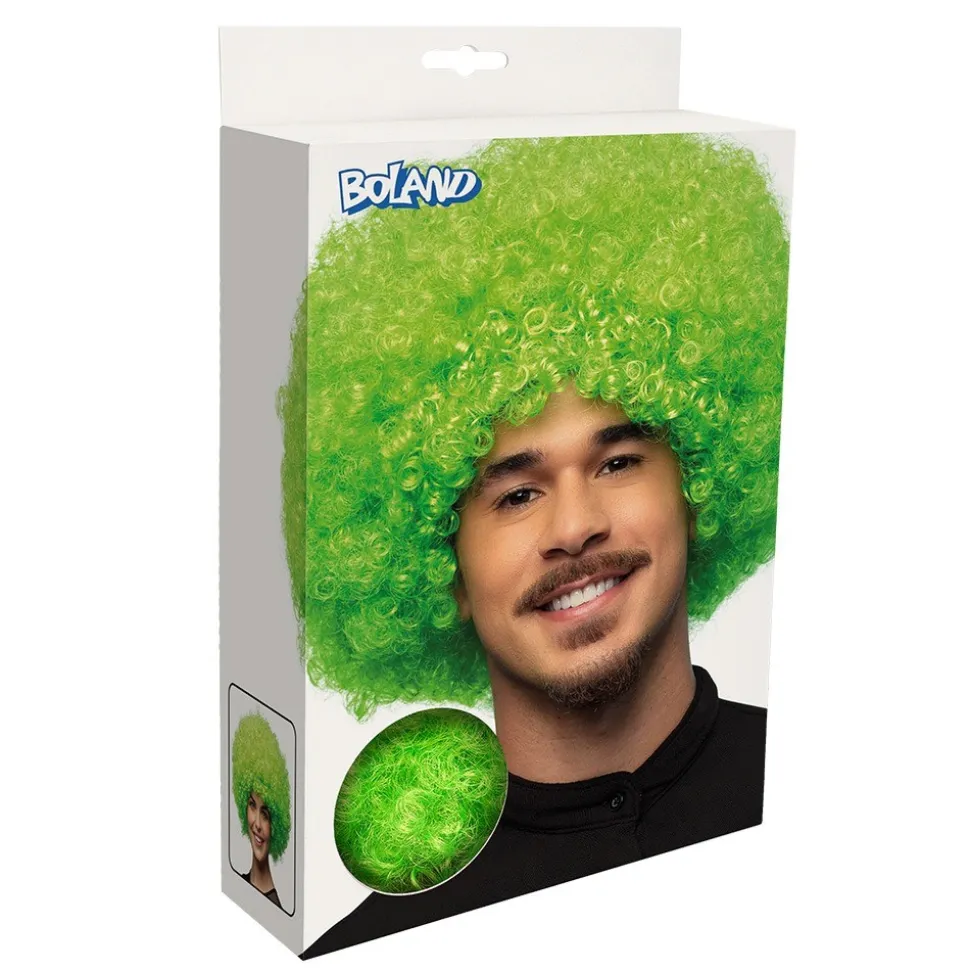 PERRUQUE AFRO GROOVE CHEVEUX BOUCLÉS VERT ADULTE