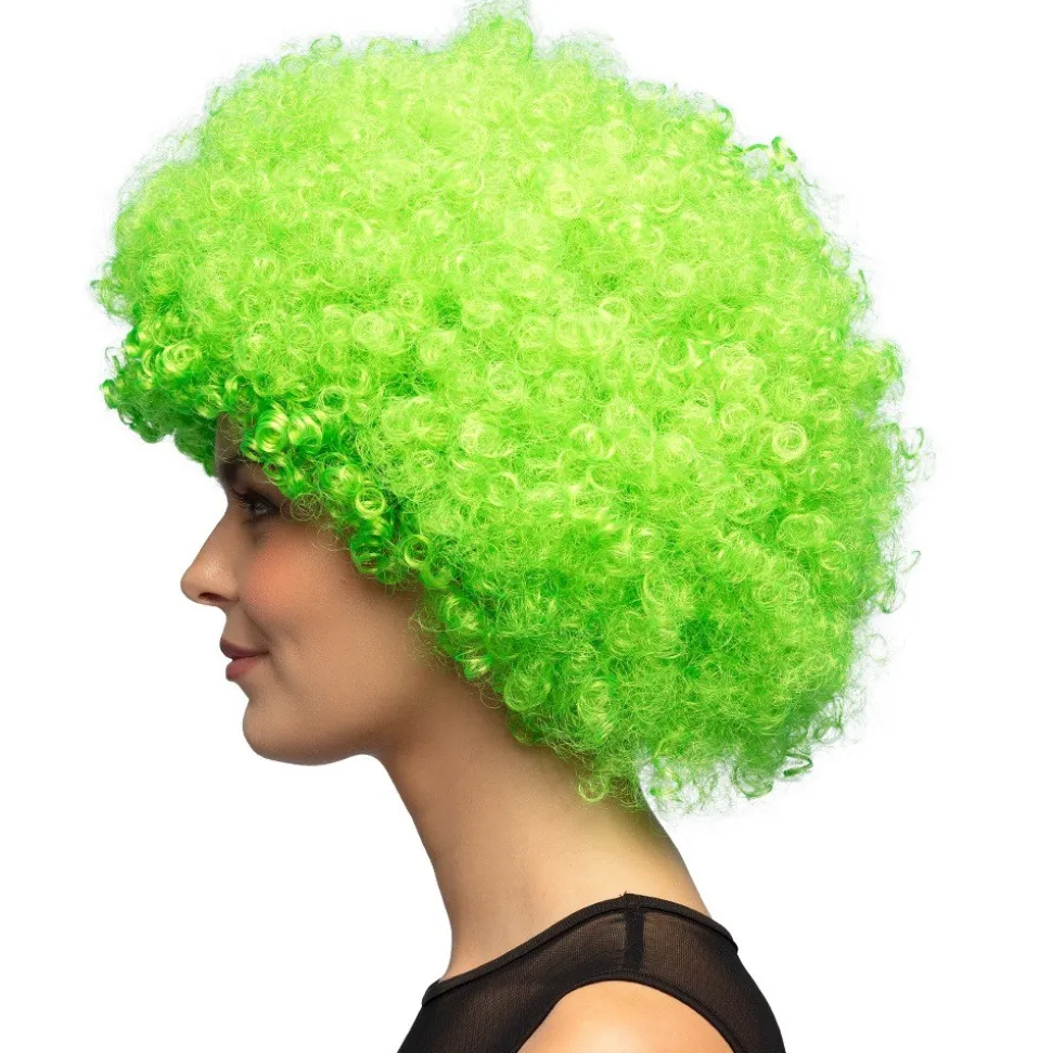 PERRUQUE AFRO GROOVE CHEVEUX BOUCLÉS VERT ADULTE