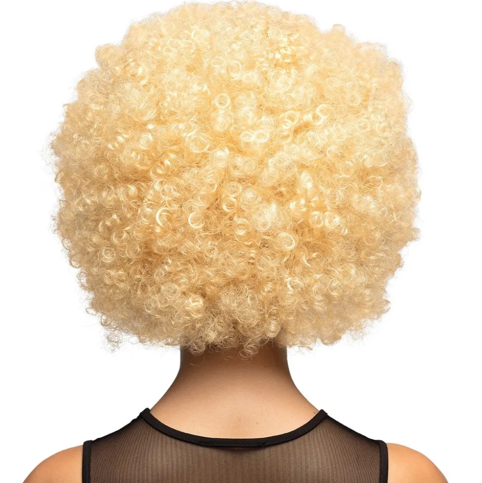 PERRUQUE AFRO GROOVE CHEVEUX BOUCLÉS BLOND ADULTE