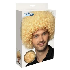 PERRUQUE AFRO GROOVE CHEVEUX BOUCLÉS BLOND ADULTE