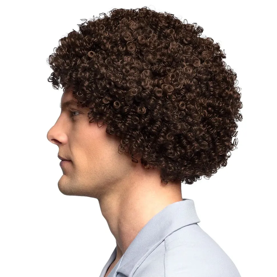 PERRUQUE AFRO RICARDO MARRON ADULTE