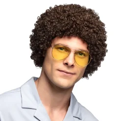 PERRUQUE AFRO RICARDO MARRON ADULTE