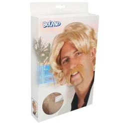 PERRUQUE AVEC MOUSTACHE BLONDE