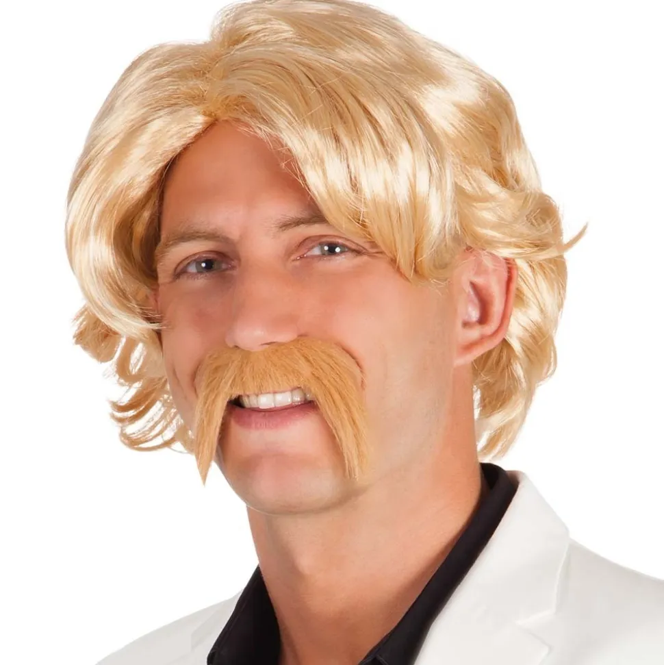 PERRUQUE AVEC MOUSTACHE BLONDE