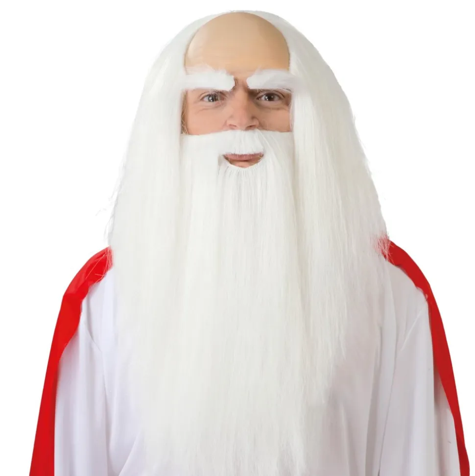PERRUQUE BARBE DRUIDE BLANC