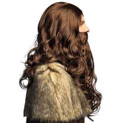 PERRUQUE BARBE MARRON VIKING GUERRIER HOMME