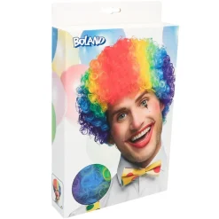 PERRUQUE CLOWN CURLY CHEVEUX MULTICOLORE ADULTE
