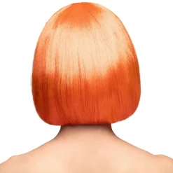 PERRUQUE COUPE CHEVEUX CARRÉ FRANGE ORANGE FEMME