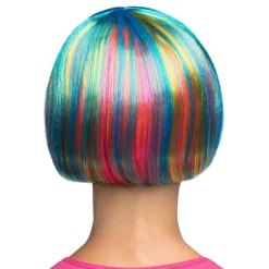 PERRUQUE COUPE CHEVEUX CARRÉ MÈCHES COLORÉES FEMME