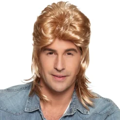 PERRUQUE COUPE MULET VINTAGE BLOND AGASSI HOMME
