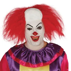 PERRUQUE CRÂNE CLOWN AVEC CHEVEUX ROUGES