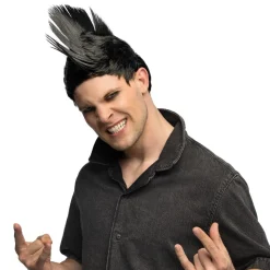 PERRUQUE CRÊTE PUNK NOIR ANARCHIE HOMME