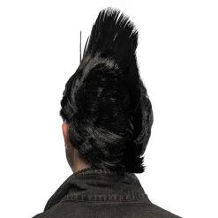 PERRUQUE CRÊTE PUNK NOIR ANARCHIE HOMME