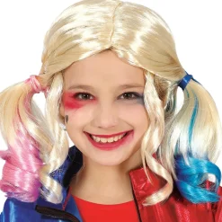 PERRUQUE HARLEY QUINN COUETTES COULEURS ENFANT