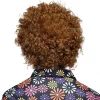 PERRUQUE HIPPIE GROOVE BOUCLES BRUN BANDEAU ADULTE